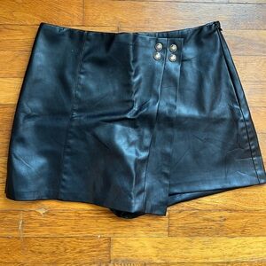 Zara Faux Leather Black Skort
